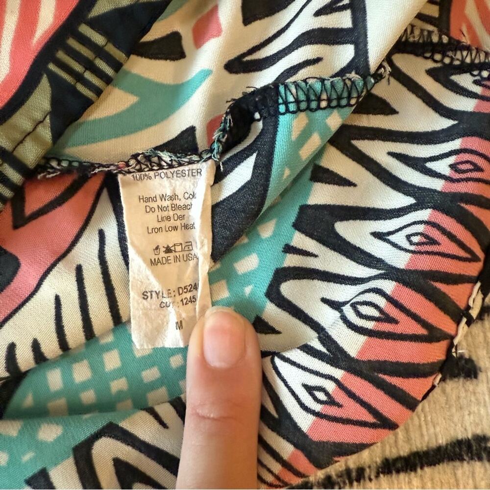 Candy Rose Geometric Patterned Dress Multicolor Medium - Picture 4 of 4